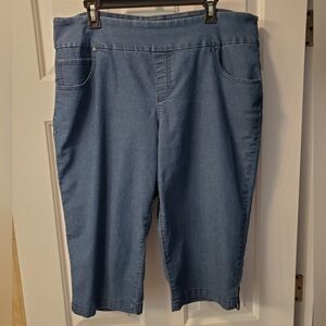 Time And Tru XL 16-18 Denim Blend Cropped Capris Pants